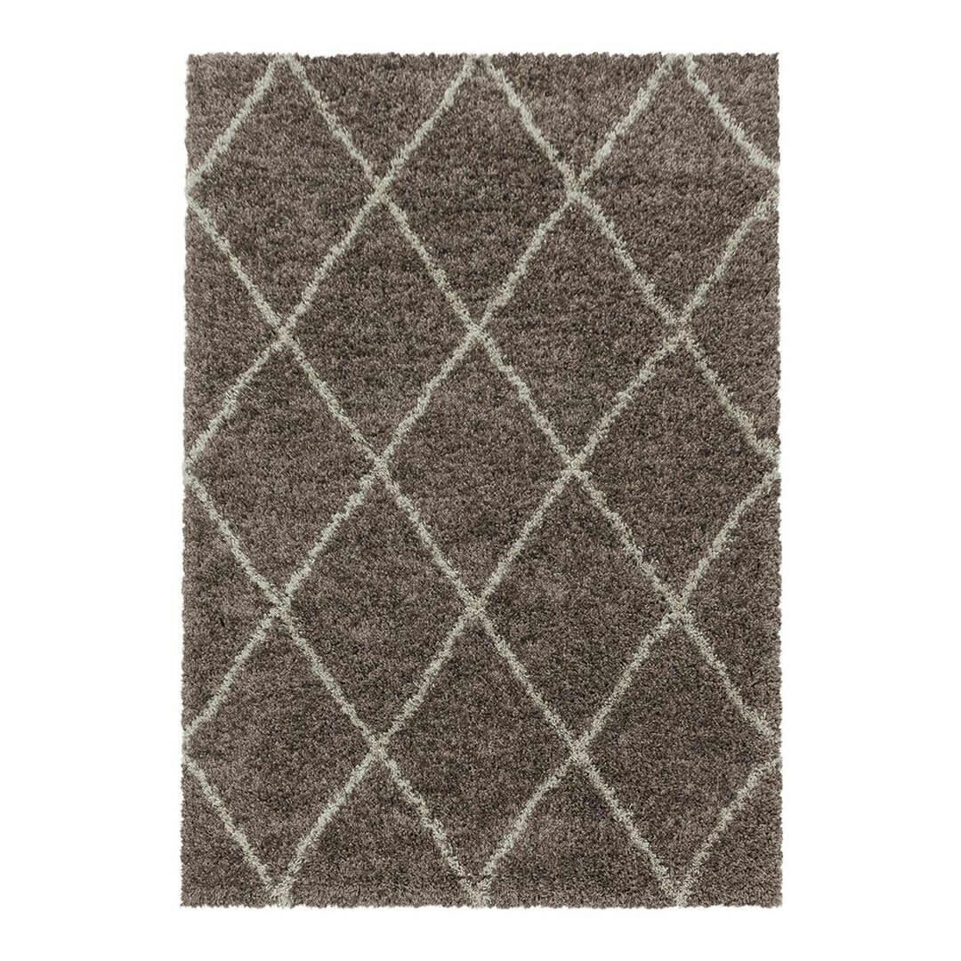CHANTECLER - Tapis géométrique scandinave en polypropylène taupe 120x170