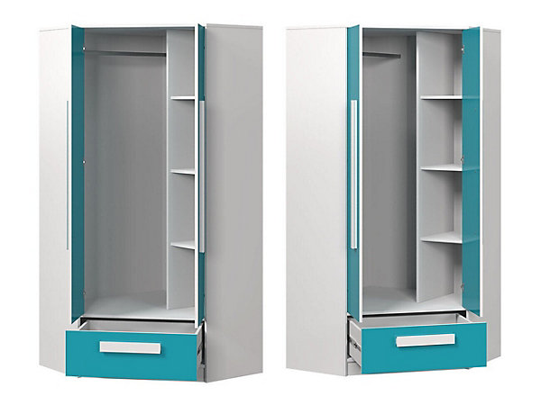 Armoire d'angle Merevari 103, Nombre d'étagères: 3, 191x87x87cm