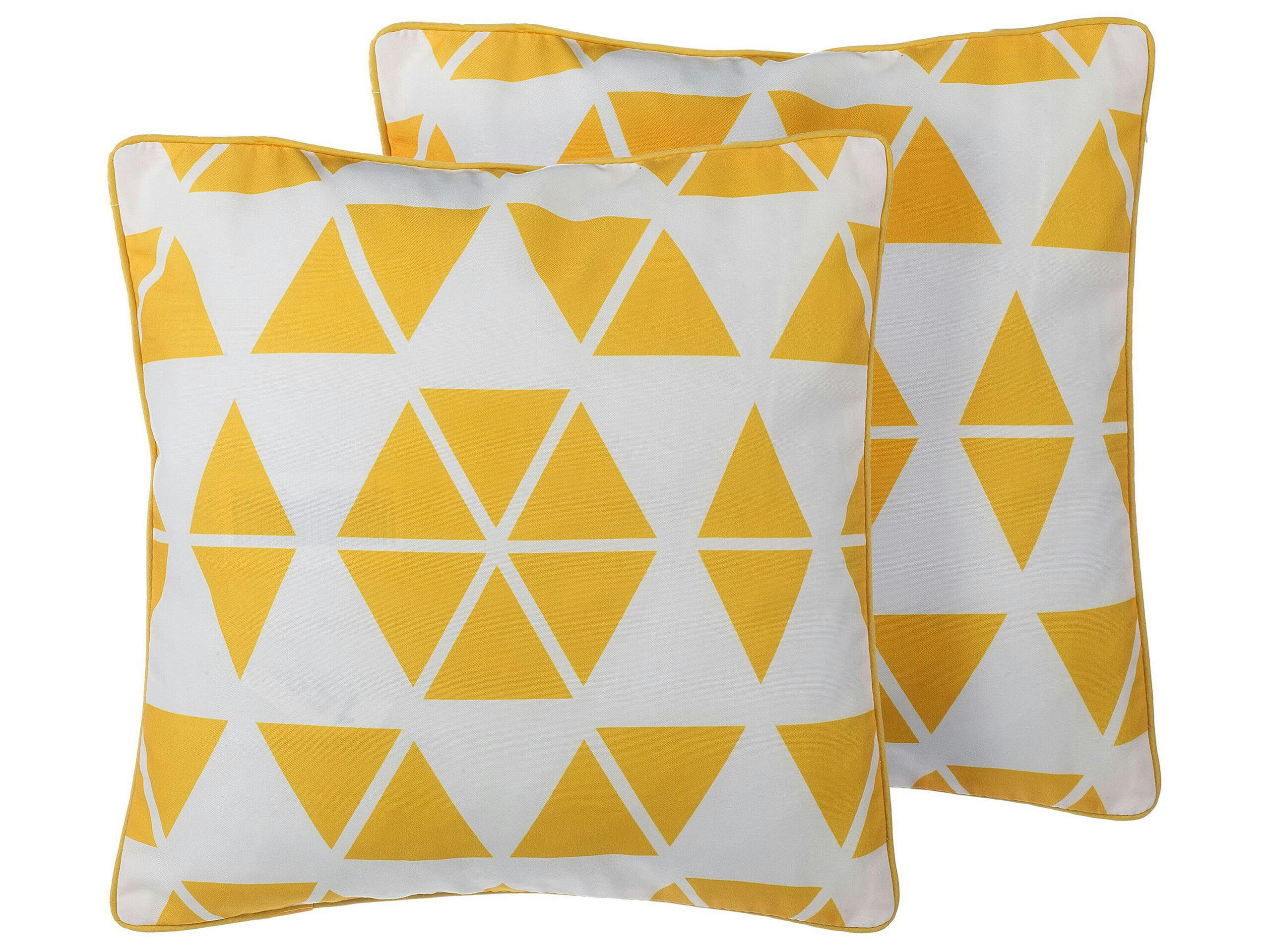 PANSY - Lot de 2 coussin décoratifs en tissu jaune 45x12cm