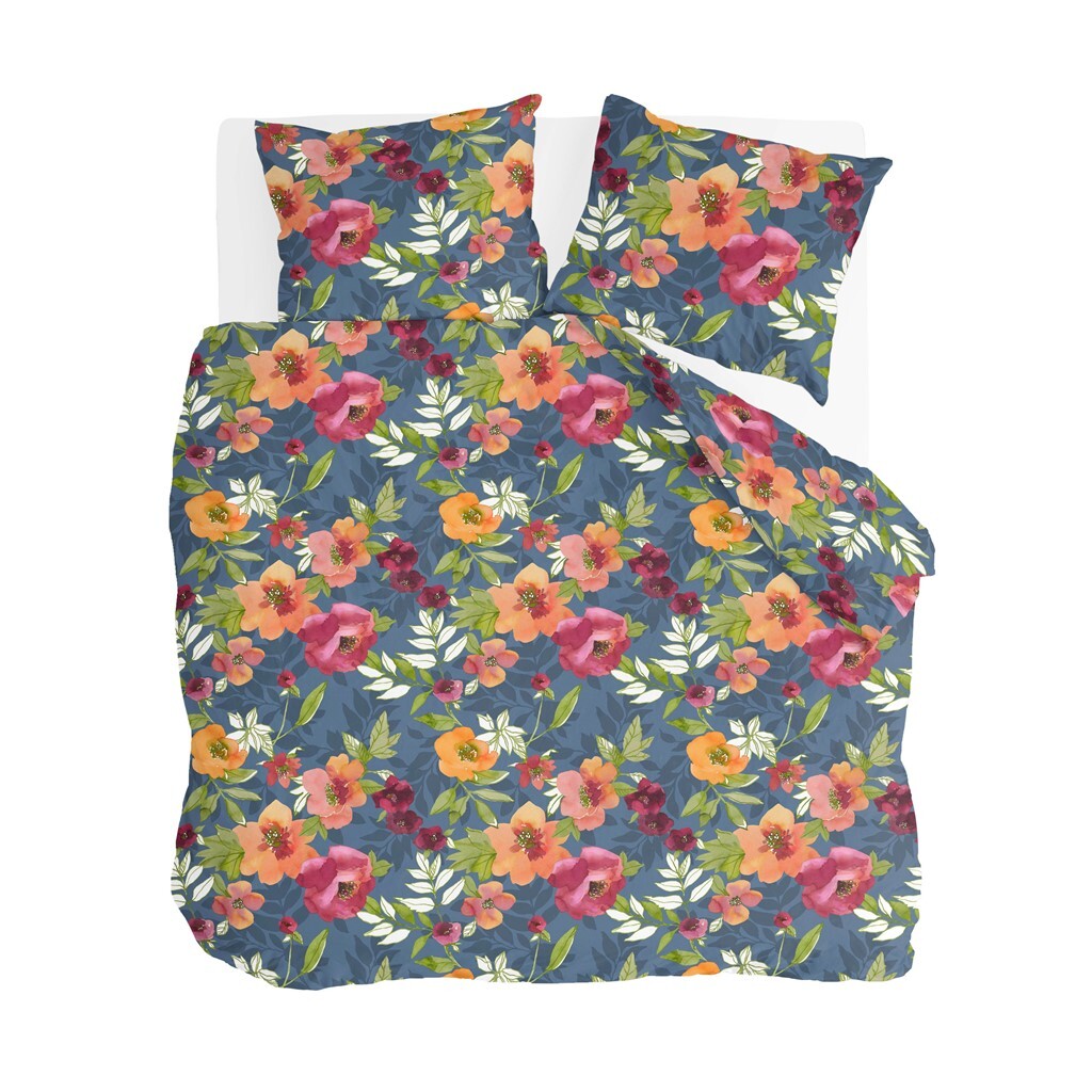 Byrklund - Dekbedovertrek Flowering Peonies - 200x220 cm - Blauw