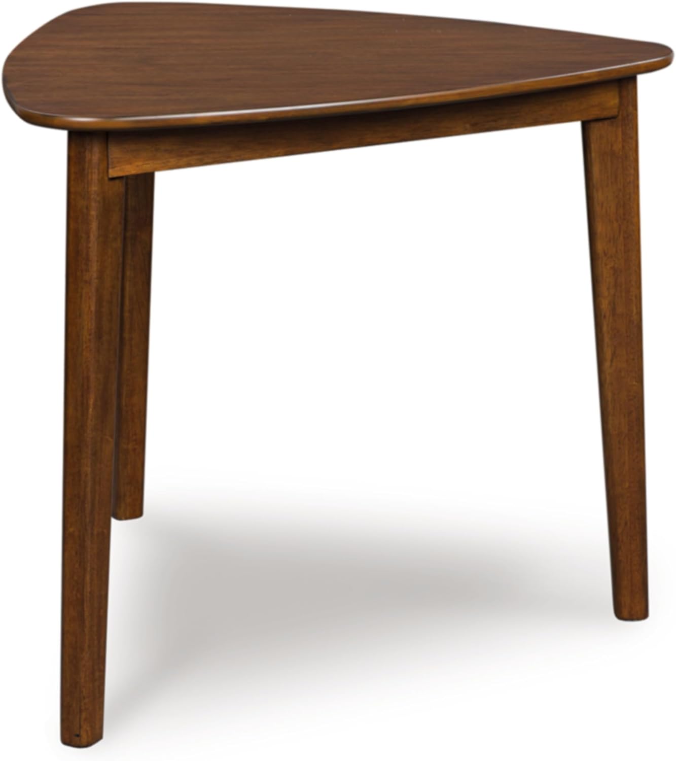 Signature Design By Ashley Lyncott Casual Triangle Dining Room Table, Mid-Century Modern, Seats 3, Rounded Corners, Wood, 35.25 W x 33.5 D x 30 H, Brown