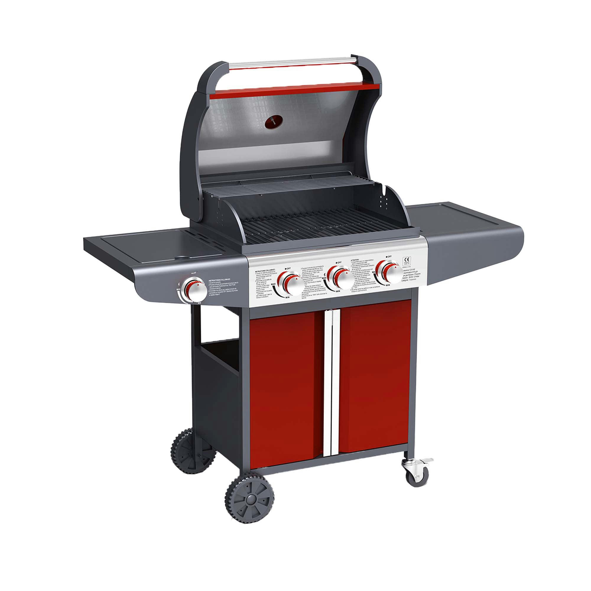 OKLAHOMA - Barbecue à gaz 3 + 1 brûleurs et ustensiles