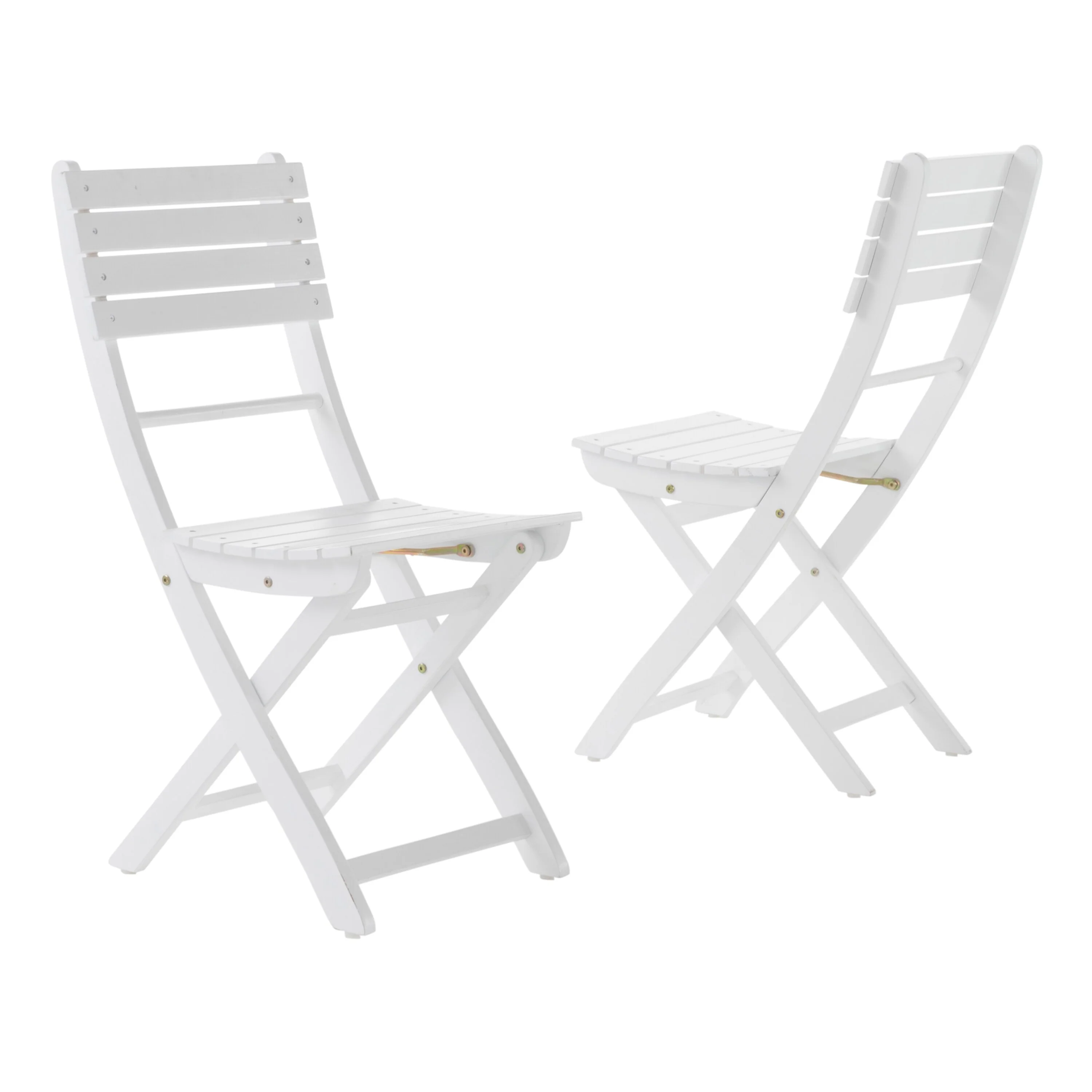 Set of 2 Acacia Wood Folding Dining Chairs, Mold/Water-Resistant, 400lbs Capacity, No Assembly Needed, Compact Storage
