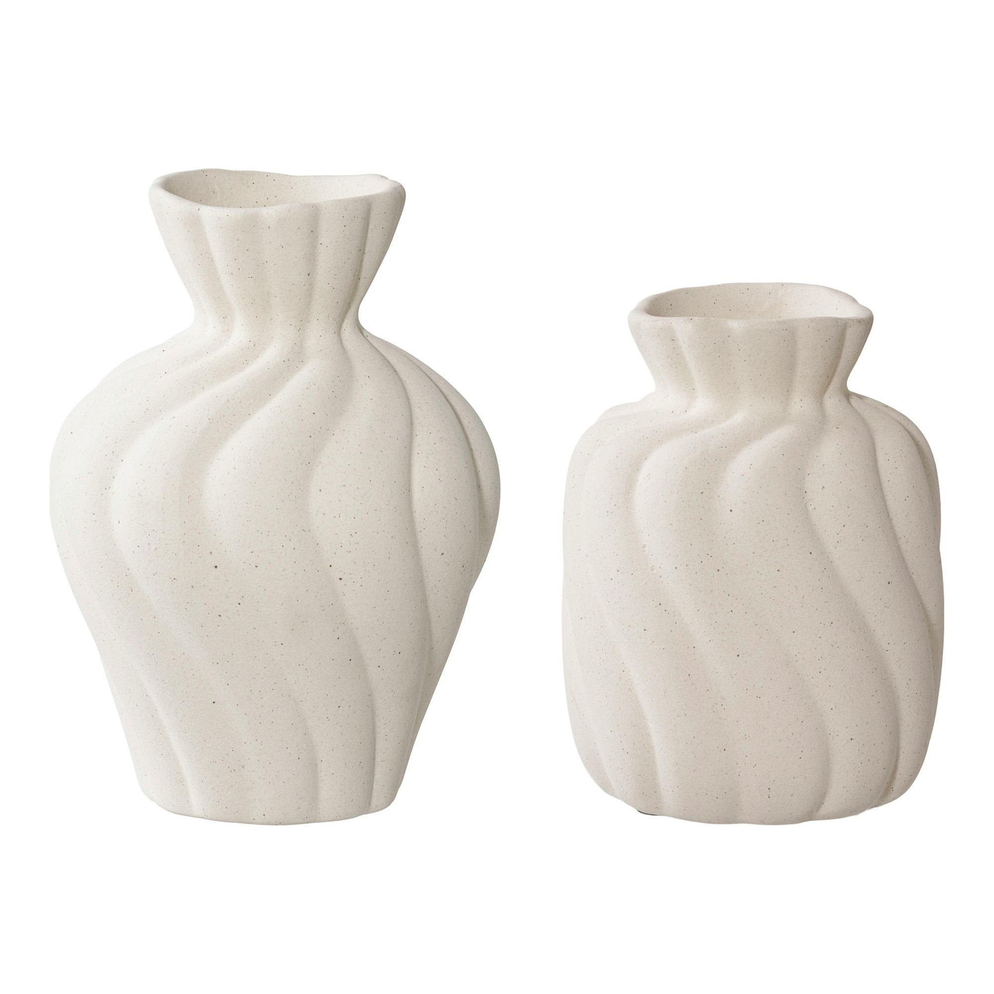 Vase corolle en céramique blanche (ensemble de 2)