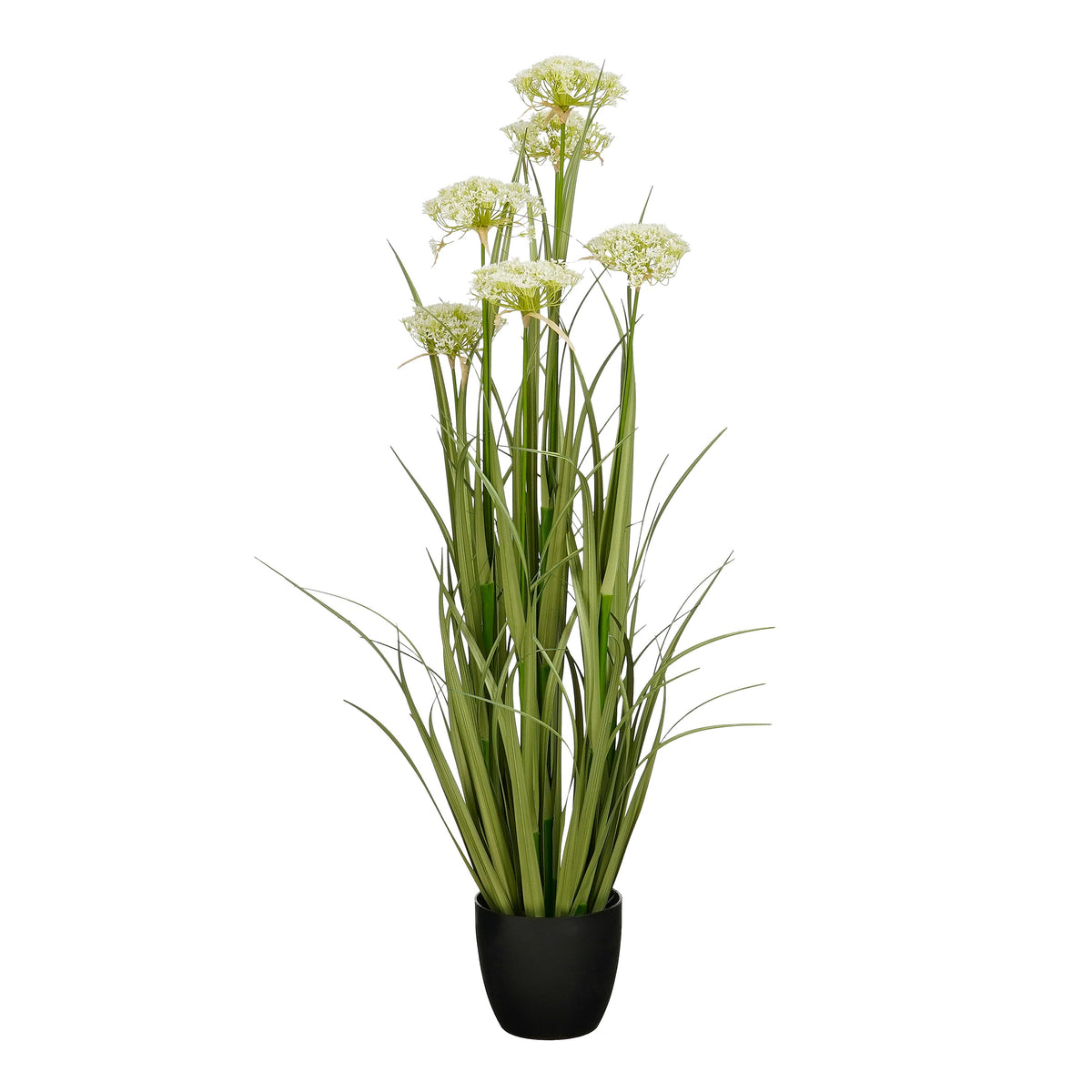 Mica Decorations Engelwortel – Kunstgras in Pot – Realistische Nepplant Woondecoratie – Kunstplanten voor Binnen en Buiten – H120 x Ø35 cm – Groen,