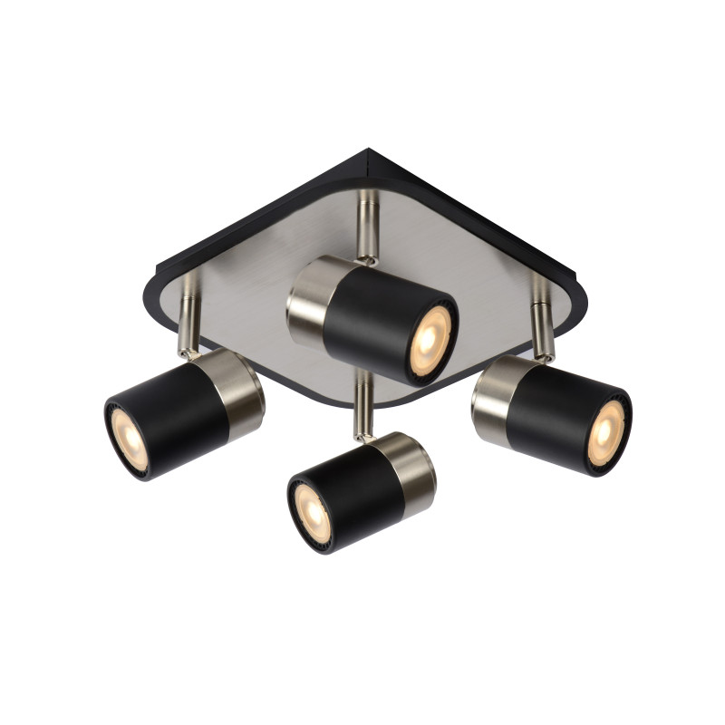 Spot LED Lennert noir dimmable GU10 4 x 5 W LUCIDE