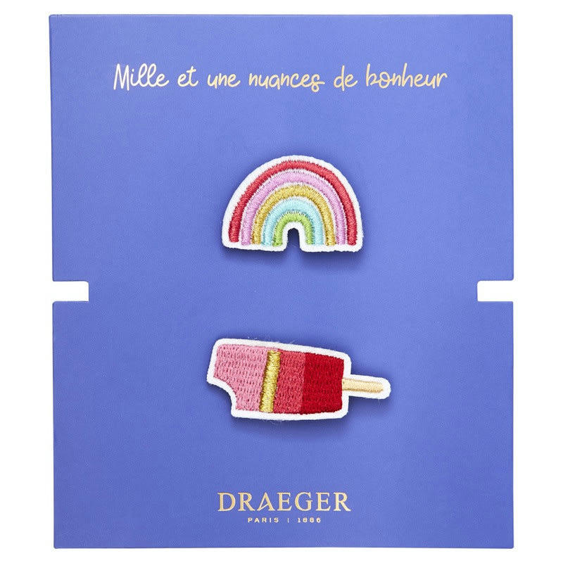 - Broche brodée arc-en-ciel