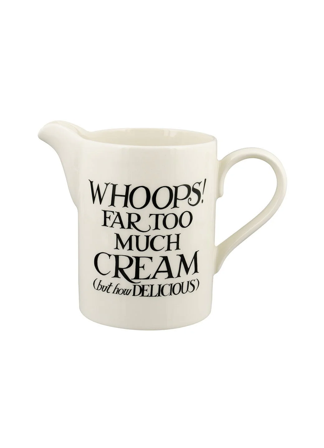 Seconds Black Toast Cream Medium Straight Jug