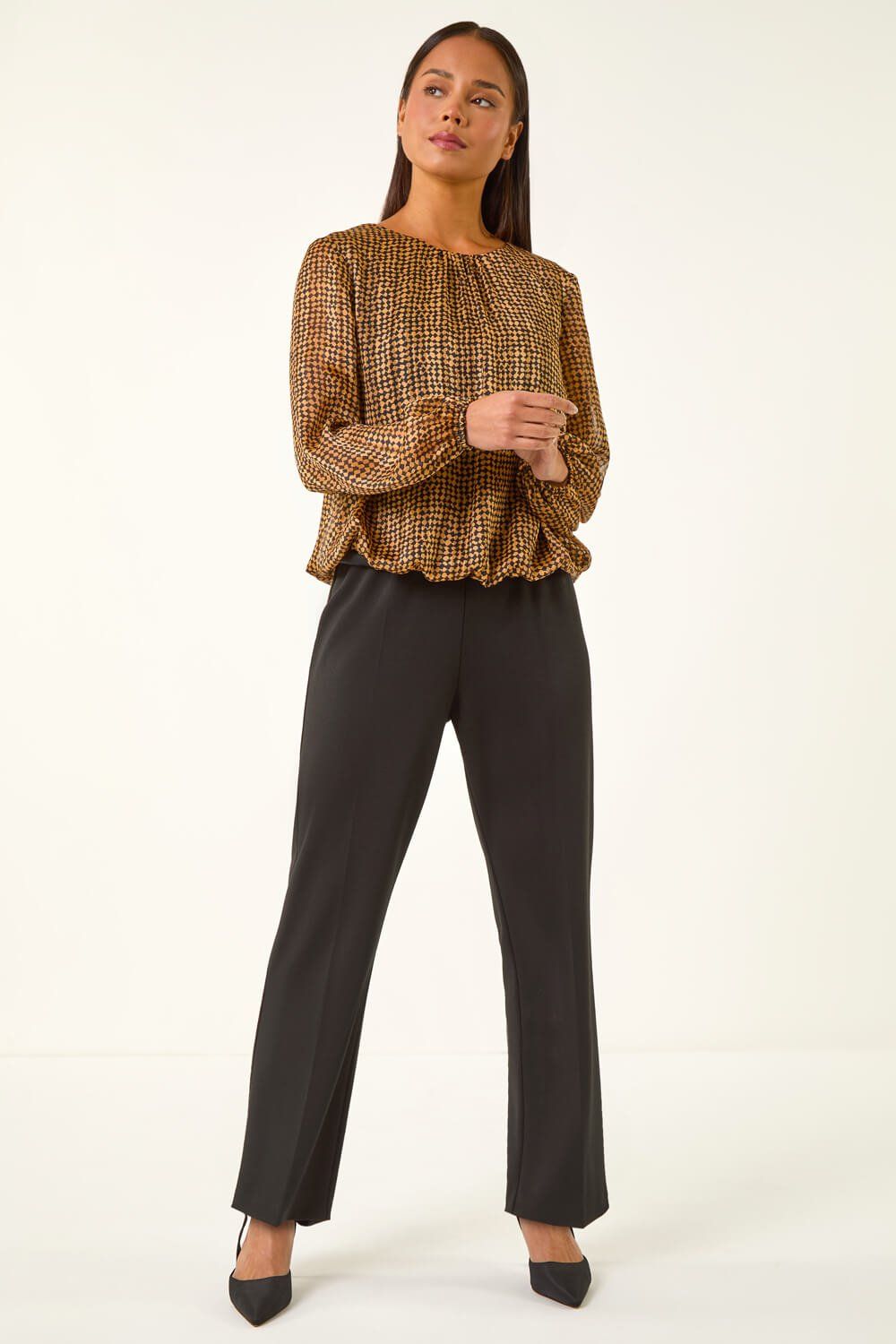 Roman Petite Spot Bubble Hem Top