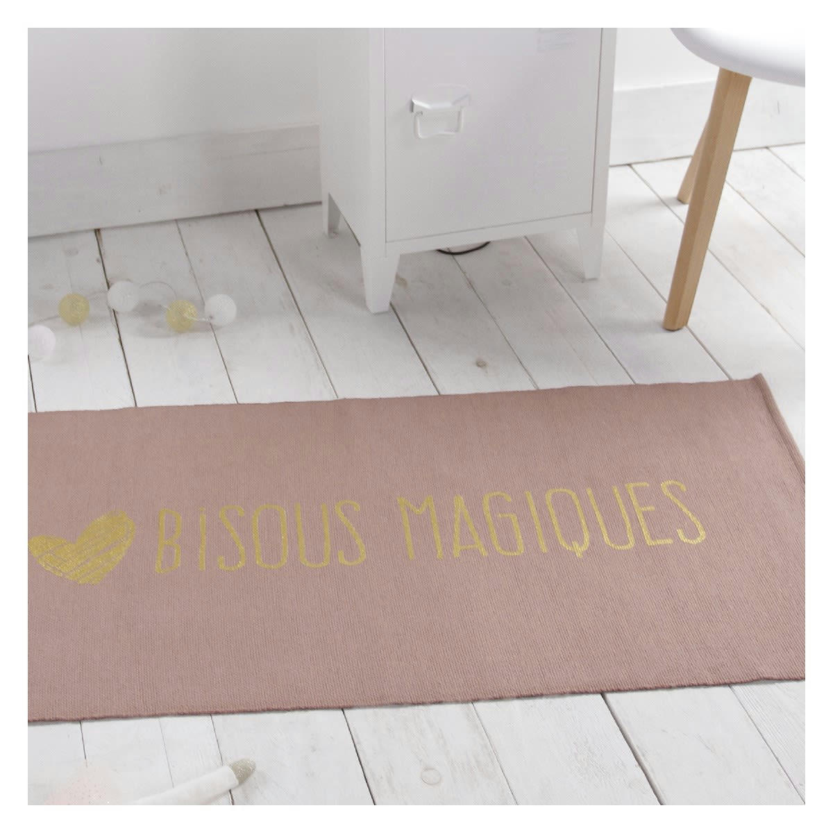 MAGIQUE - Tapis enfant imprimé  en Coton Rose 60x120 cm