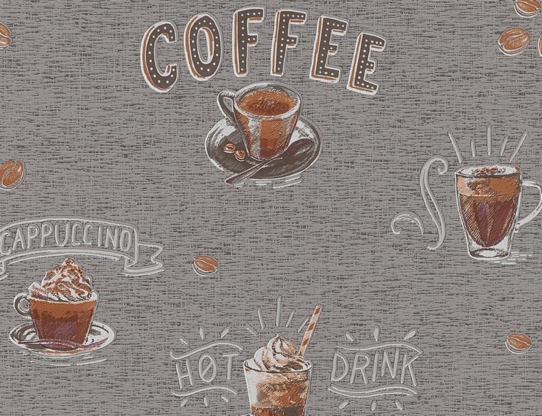 Vliestapete Kaffee Grau