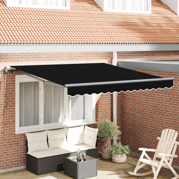 Markiza Tarasowa Balkonowa Zwijana Zadaszenie Czarna 350 x 250 cm