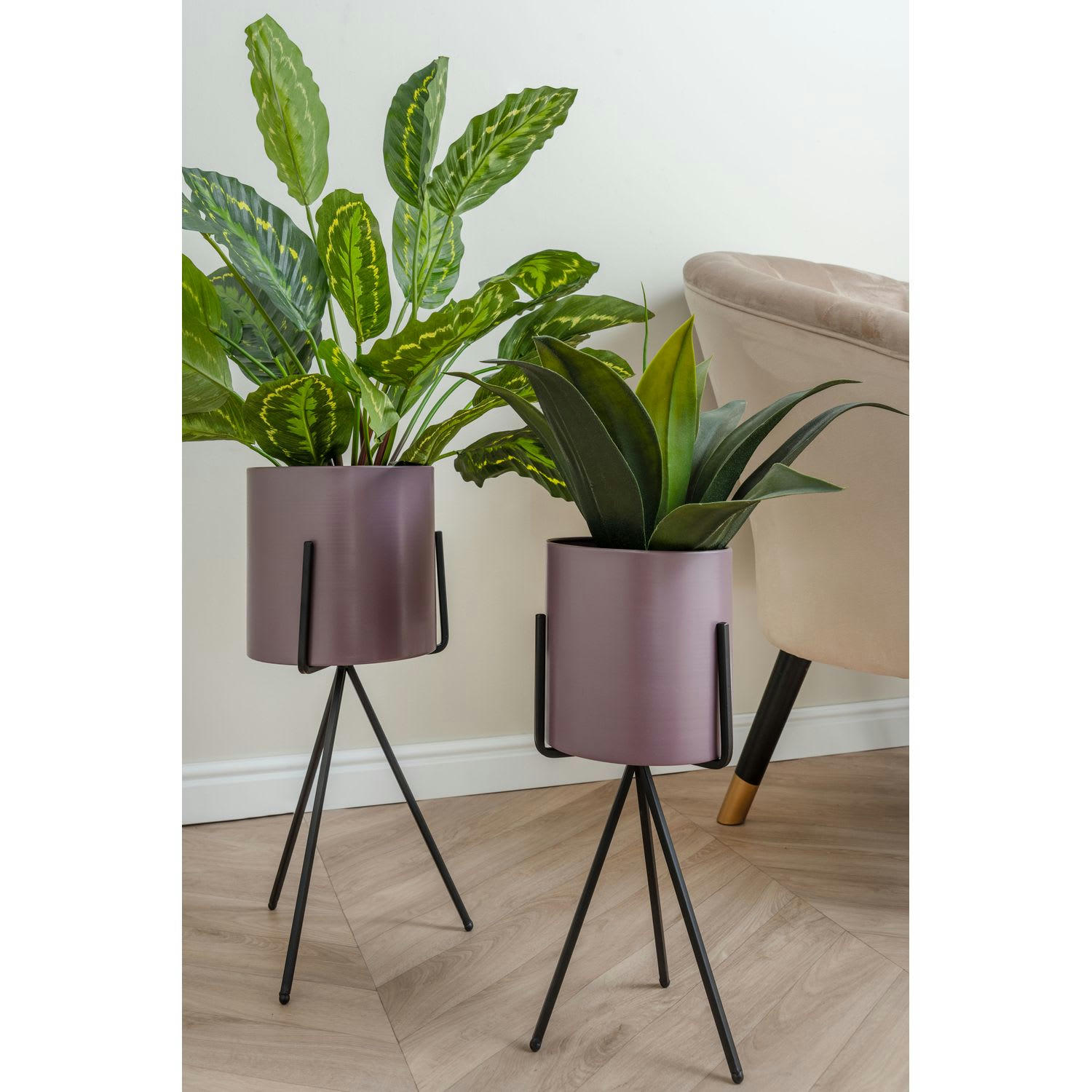 PEDESTAL - Duo de Cache-pot violet