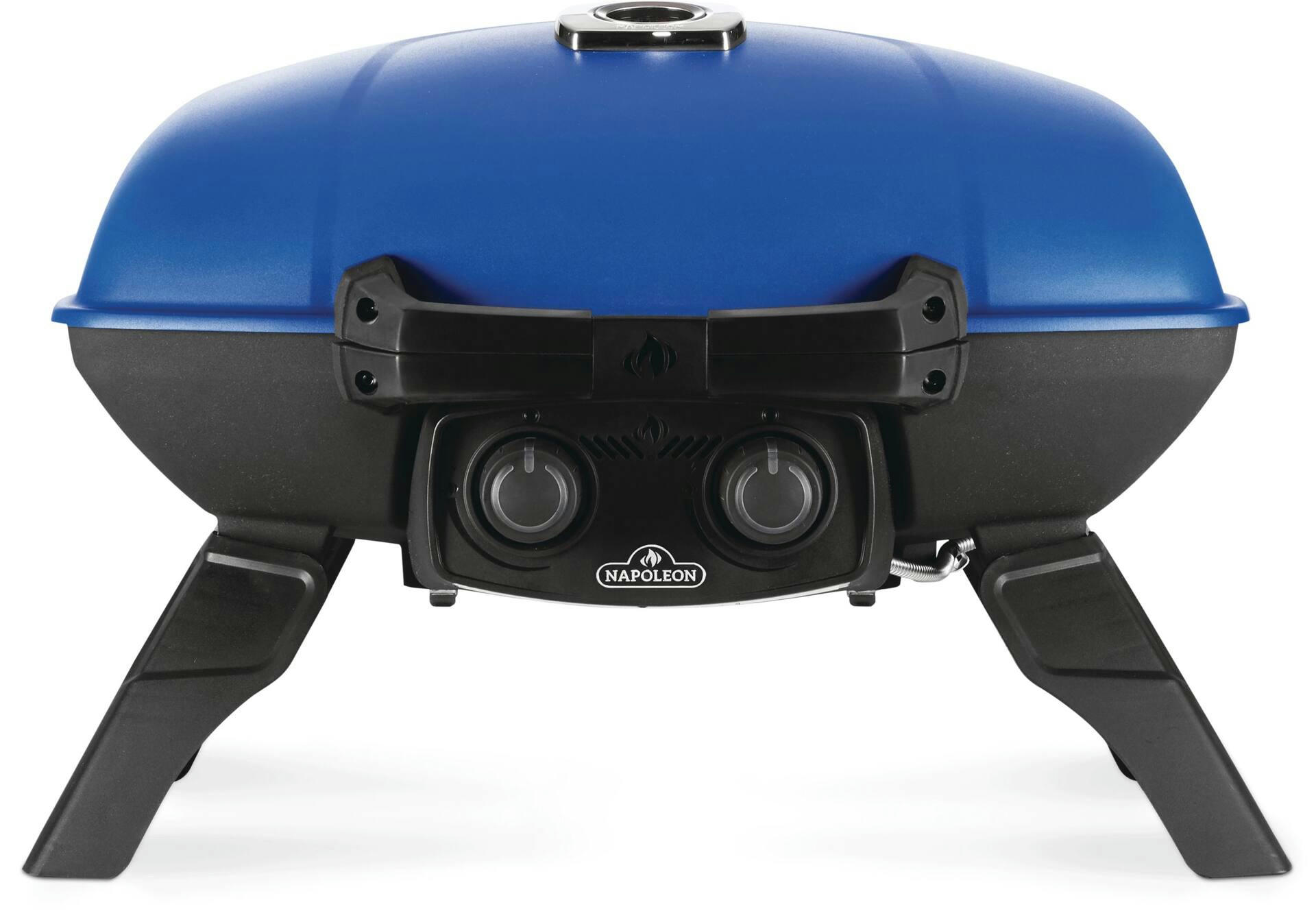 Napoleon TravelQ 285 Portable Tabletop 2-Burner Propane Gas BBQ Grill with Folding Legs