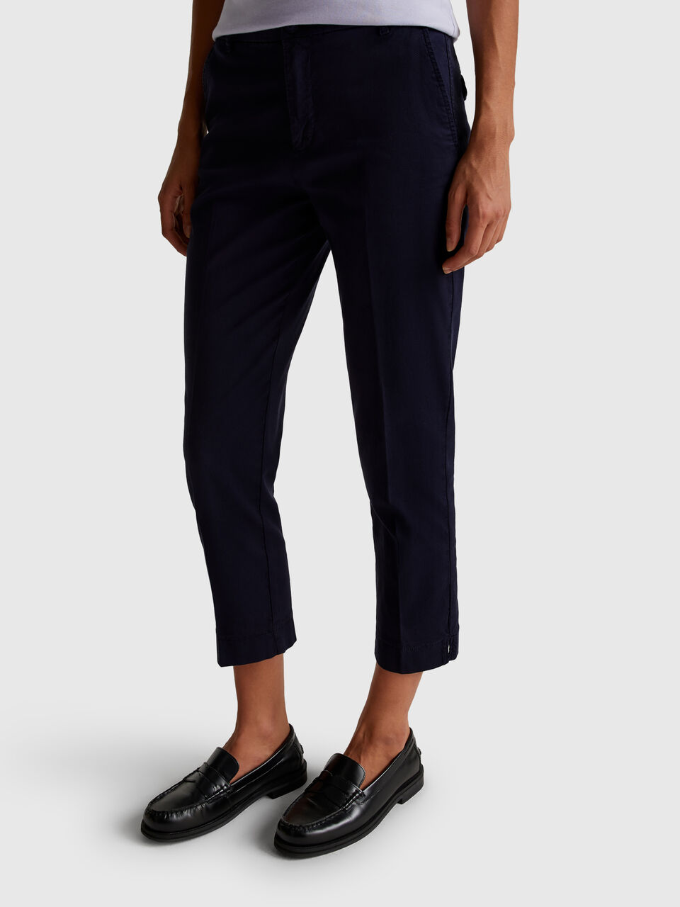 Cropped chinos in stretch cotton