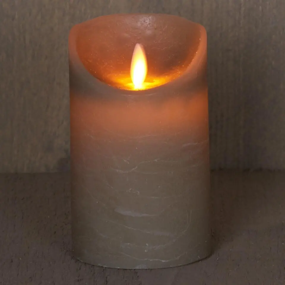 Anna's Collection Led stompkaars - taupe - H12,5 x D7,5 cm - wax