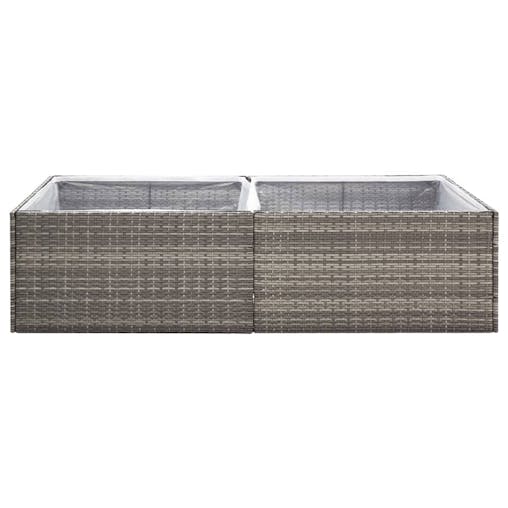 NNEVL Garden Planter Grey 157x80x40 cm Poly Rattan