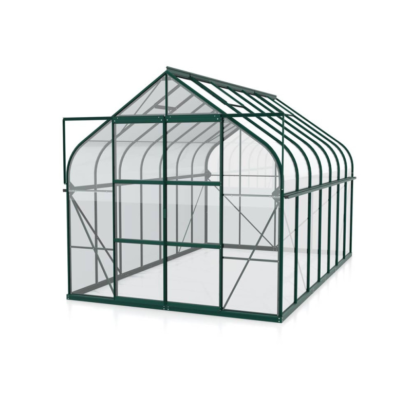 Serre en verre Dione verte 11,5 m² VITAVIA