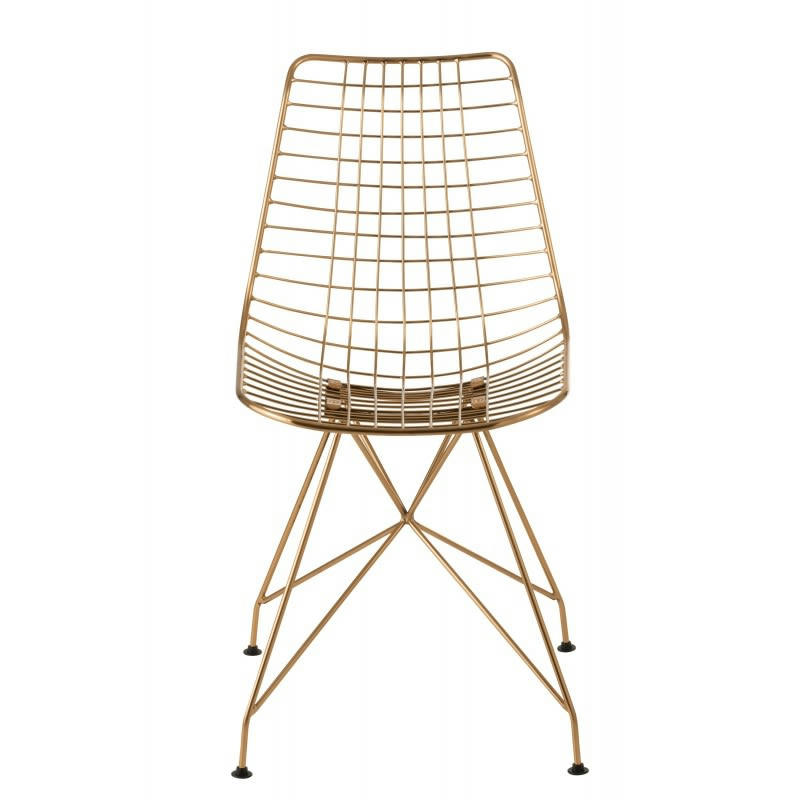 CHARLOTTE - Chaise en métal or
