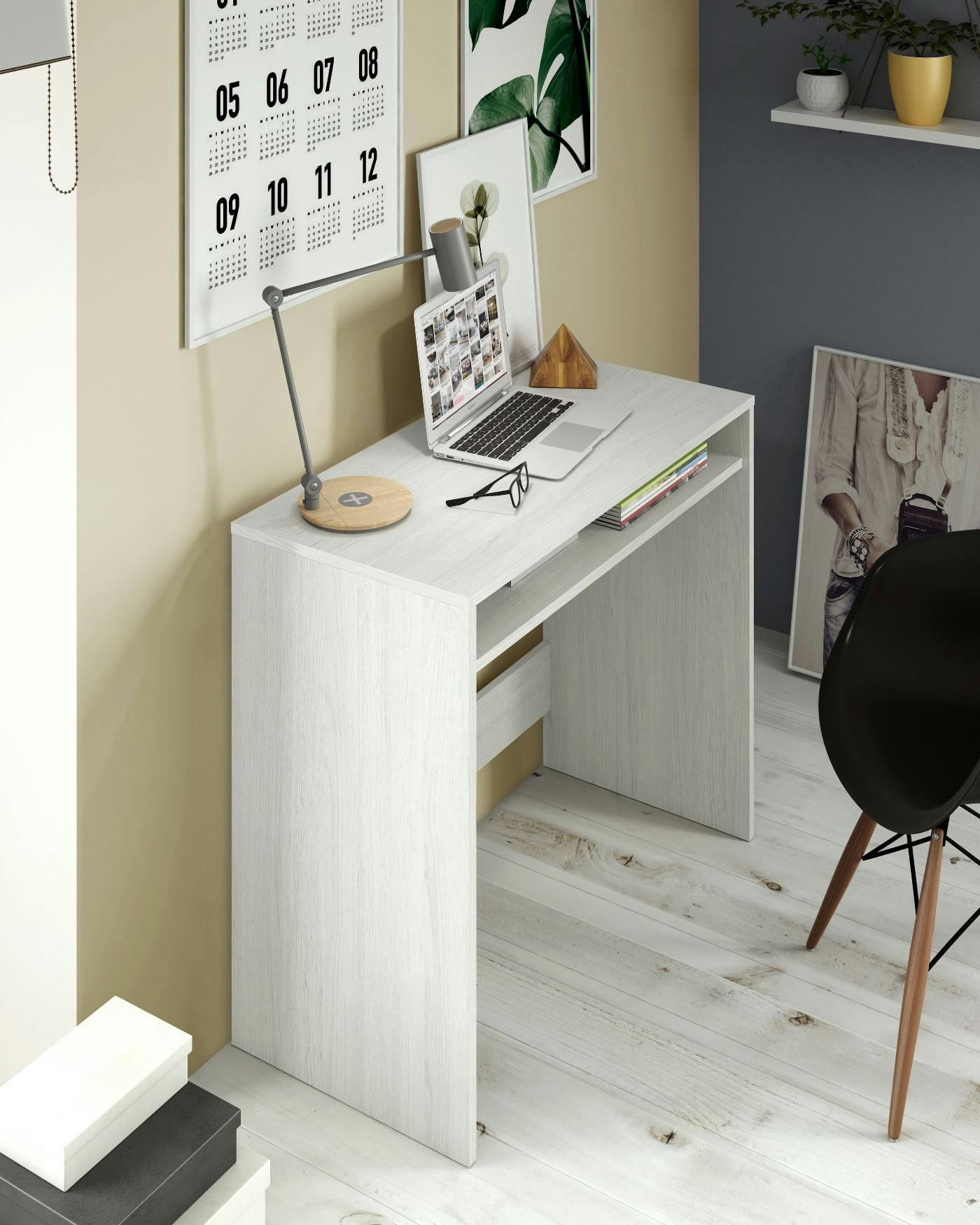PORTLAND - Bureau effet bois blanc
