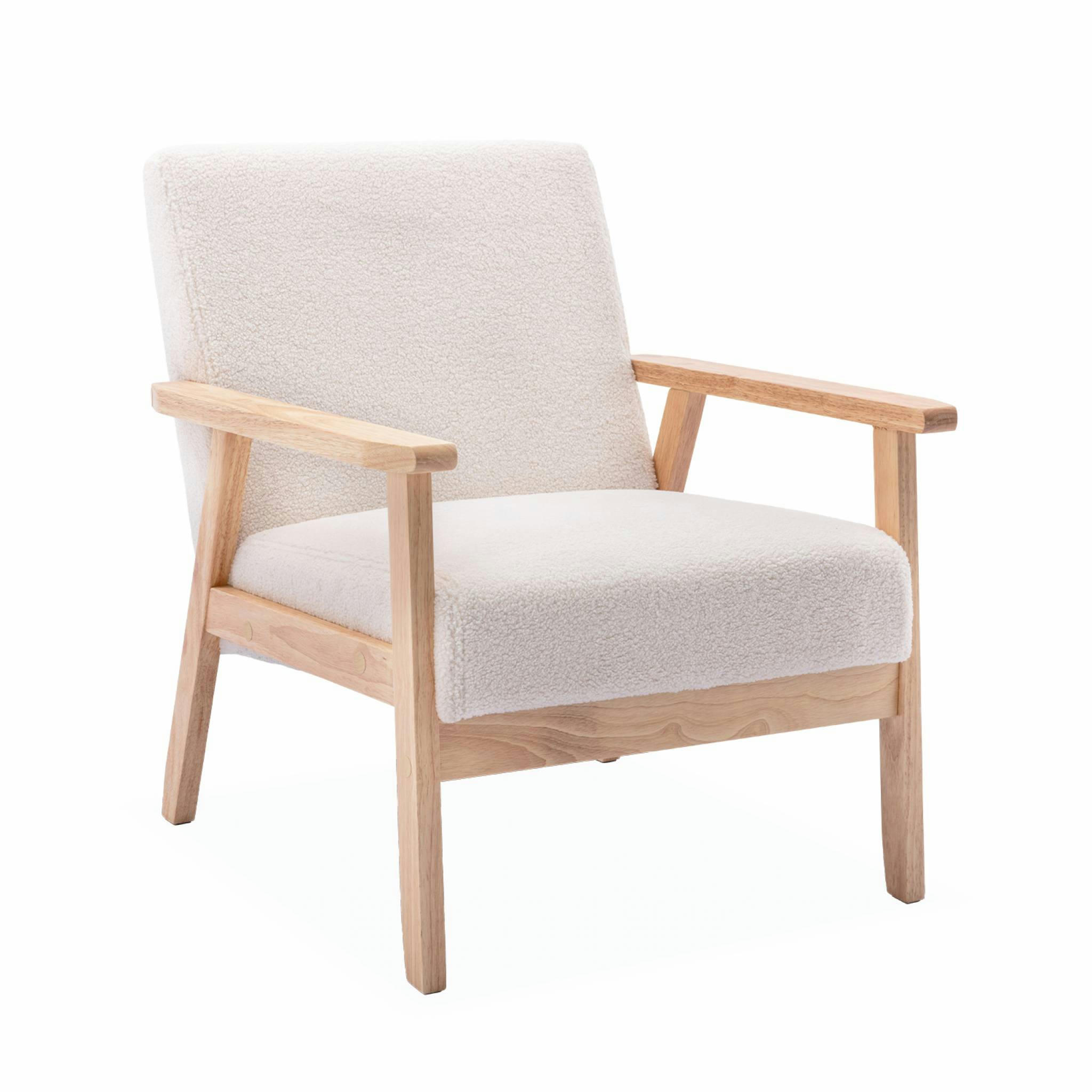 ISAK BOUCLETTE - Fauteuil scandinave tissu bouclette