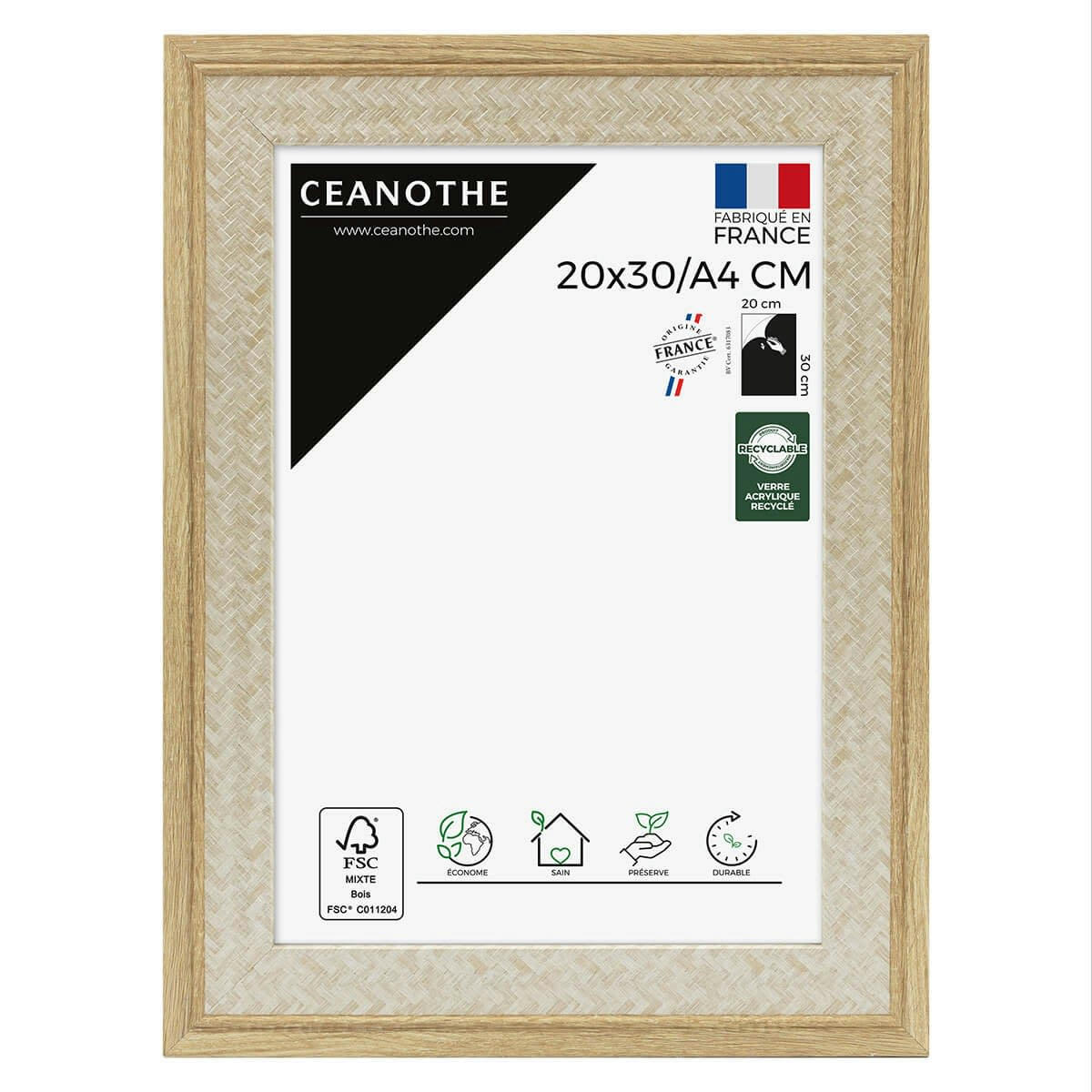 PALMA - Cadre photo bois 20x30/A4 cm résine recyclée