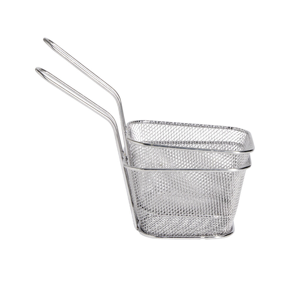 Lot de 2 paniers à frites inox argenté 19,5x17,5x8,5cm