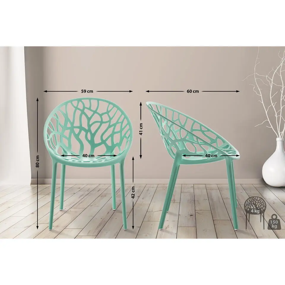 CLP Set van 2 Tuinstoel Hope Kunststof - lichtgroen