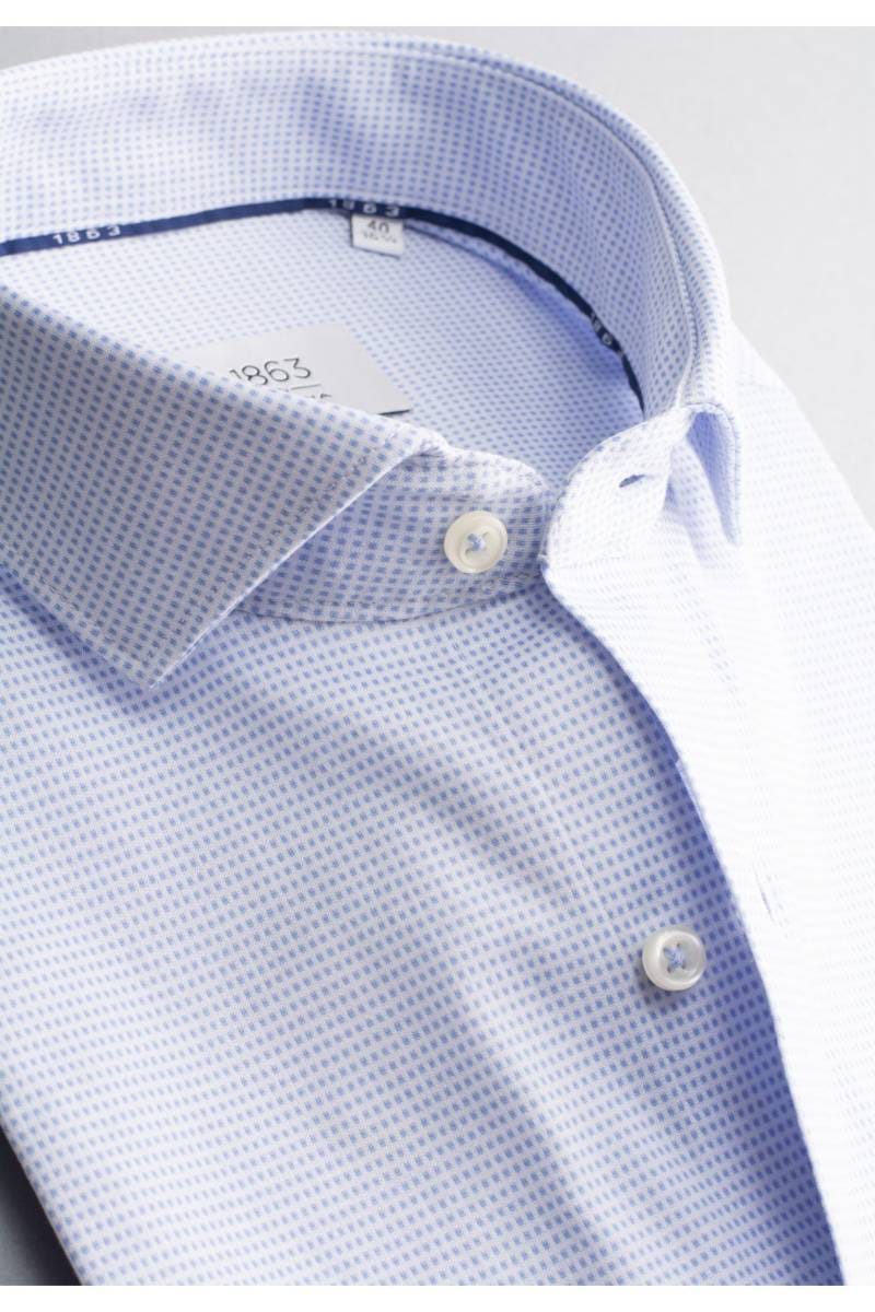 ETERNA 1863 Slim Fit Jerseyhemd hellblau/weiss, Kariert