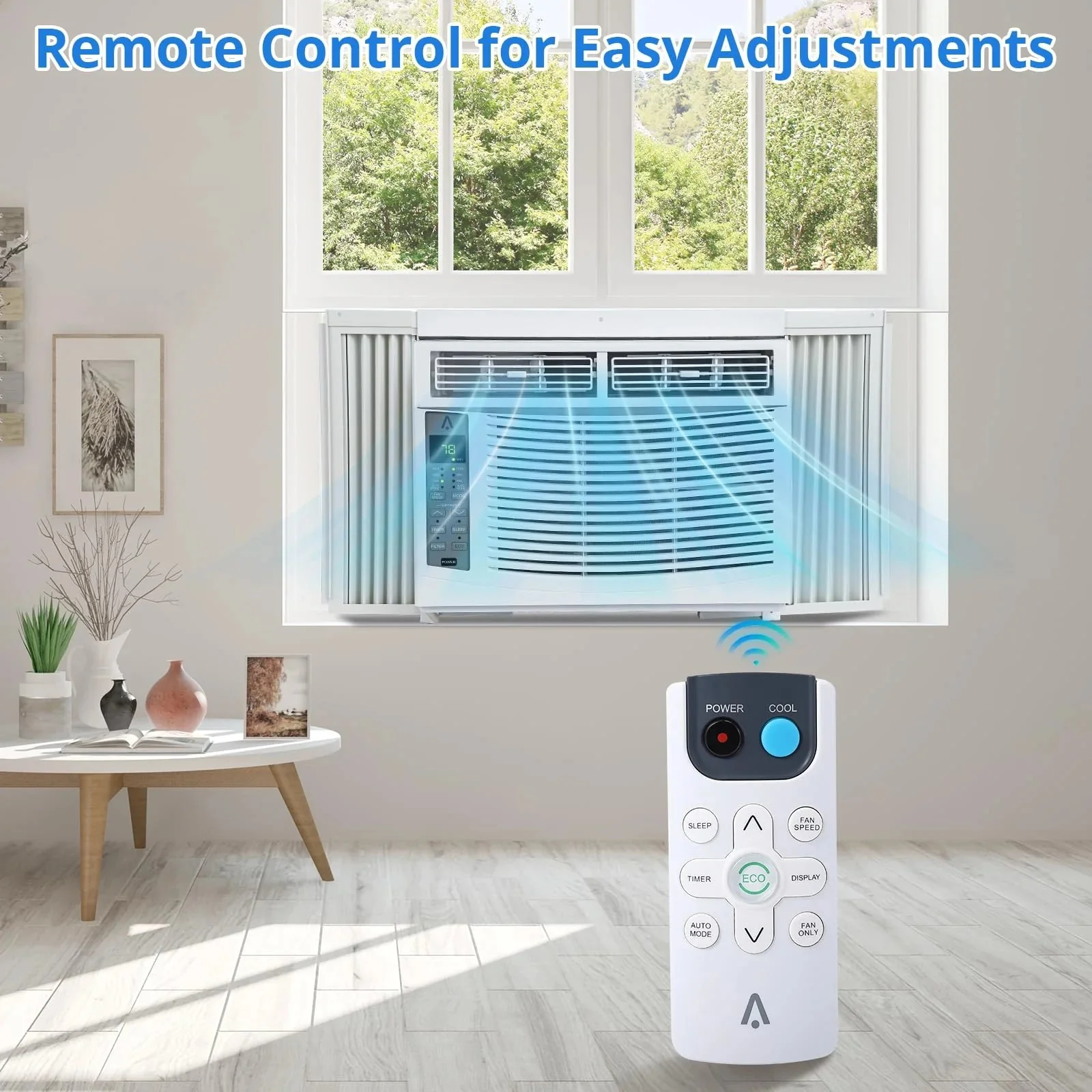 Window Air Conditioner With Reusable Filter  Controls, 6000 BTU 115V~, Suitable for 250 Sq.Ft