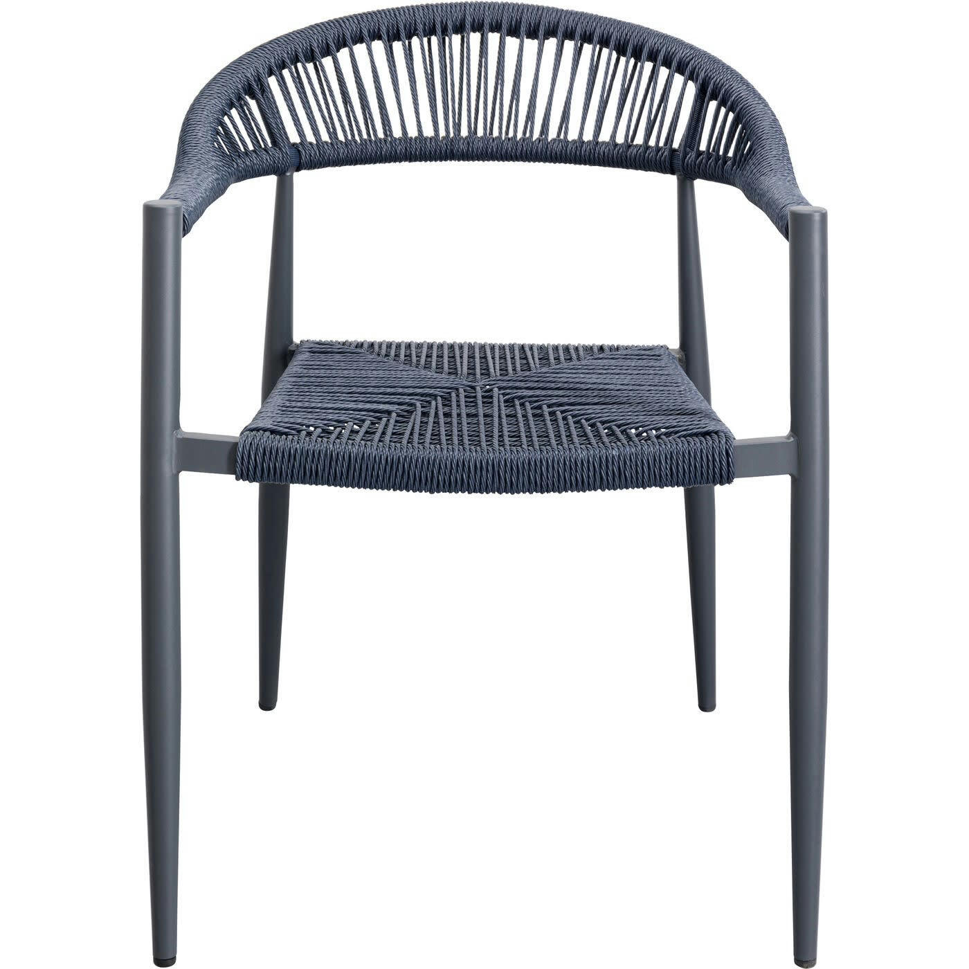 PALMA - Chaise de jardin en polyéthylène bleu et acier noir