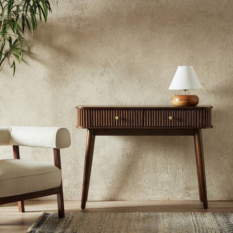 Habitat Kendi 2 Drawer Console Table - Walnut