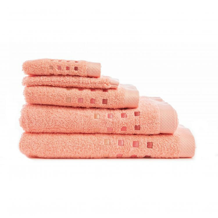 PURE SQUARE - Drap de douche en Coton Rose 70x140 cm