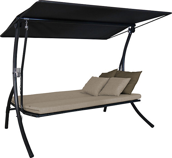 balancelle Motion Smart - balancelle de jardin pour s'asseoir, s'allonger et se détendre, avec fonction lit, beige