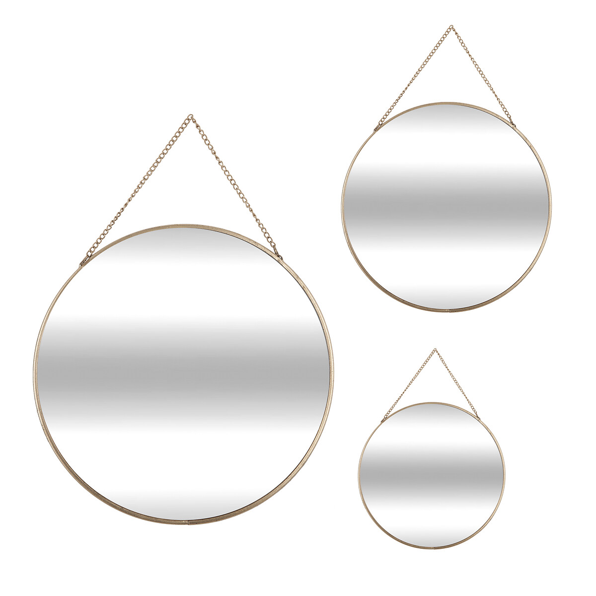 Conjunto de 3 espelhos LENY dourado
