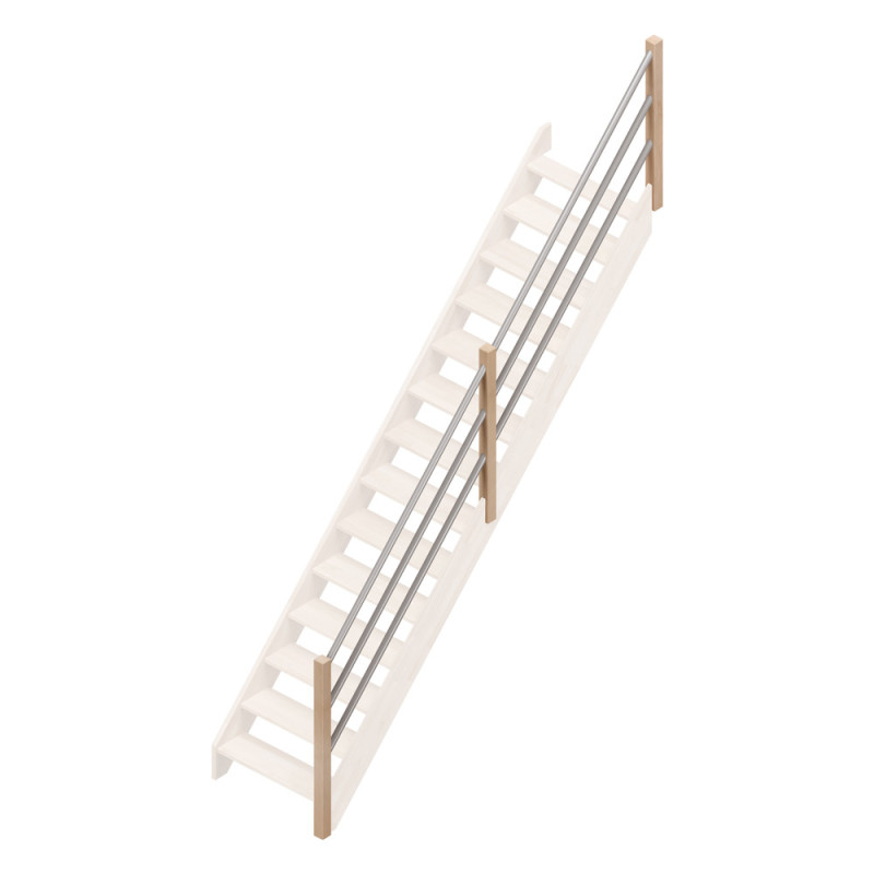 Rampe type C avec tubes en métal pour escalier Savoie droit SOGEM