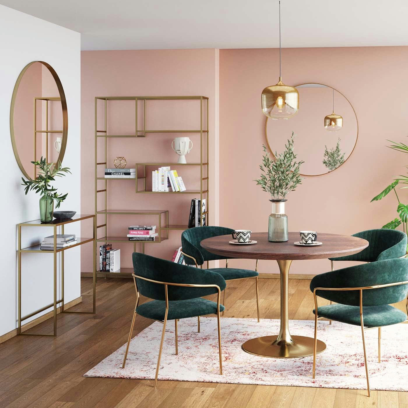 LOFT - Console en verre et acier doré
