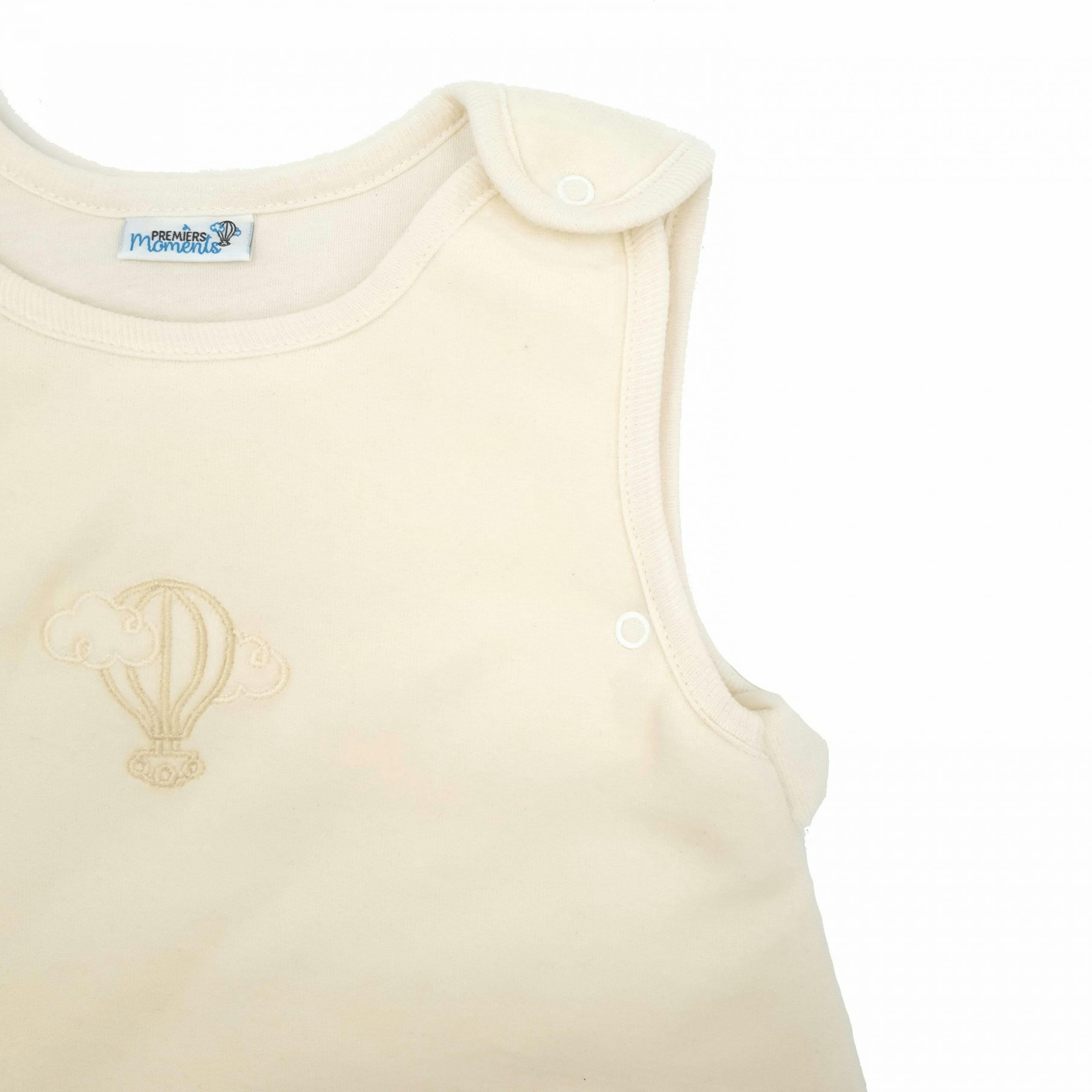 - Gigoteuse évolutive 3-6 mois en Velours & Coton Bio Crème