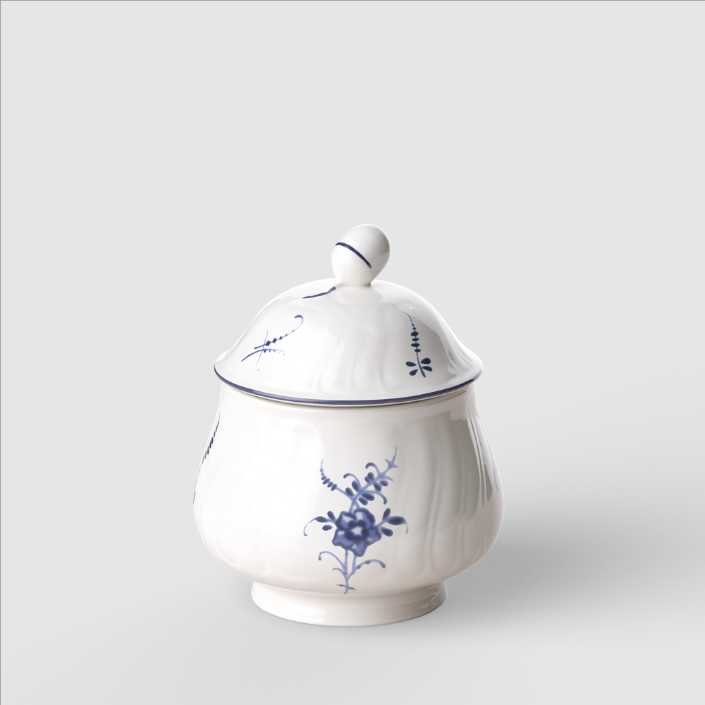 Vieux Luxembourg Sugar bowl - White, 9.2 oz, Premium Porcelain