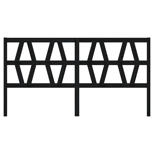 NNEVL Bed Headboard Black 186x4x100 cm Solid Wood Pine