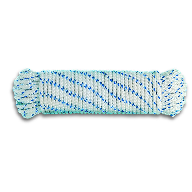 Drisse tressée en polypropylène blanche et bleue Ø 6 mm 10 m CHAPUIS