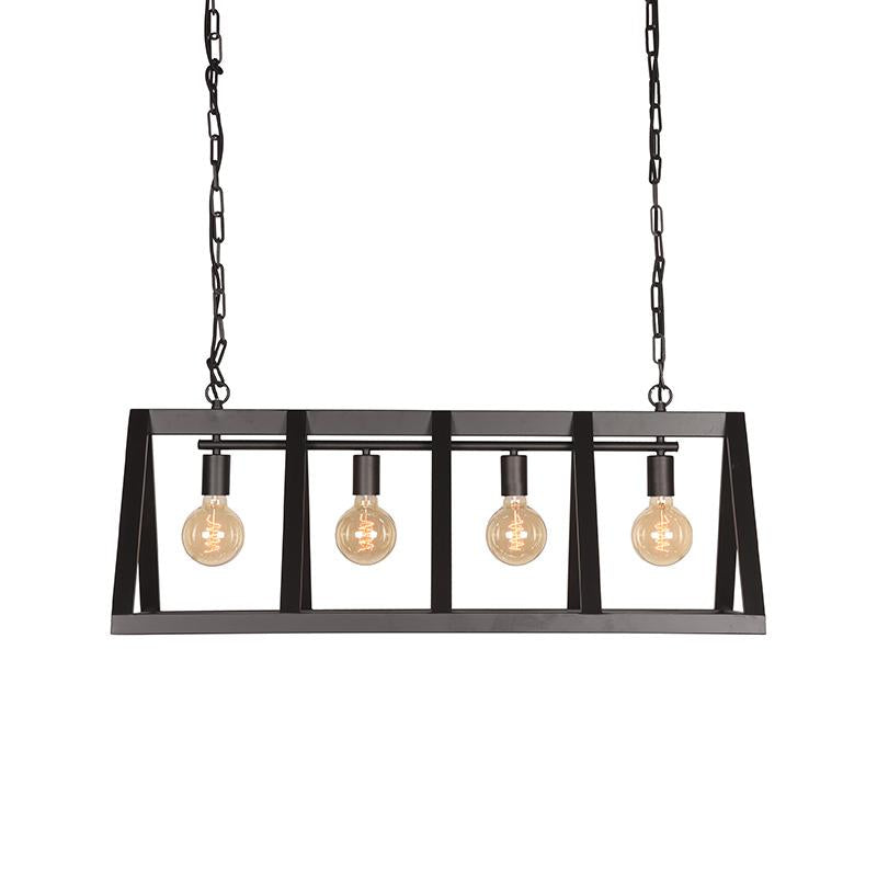 LABEL51 Hanglamp Roof - Zwart Metaal - 95x35x38cm