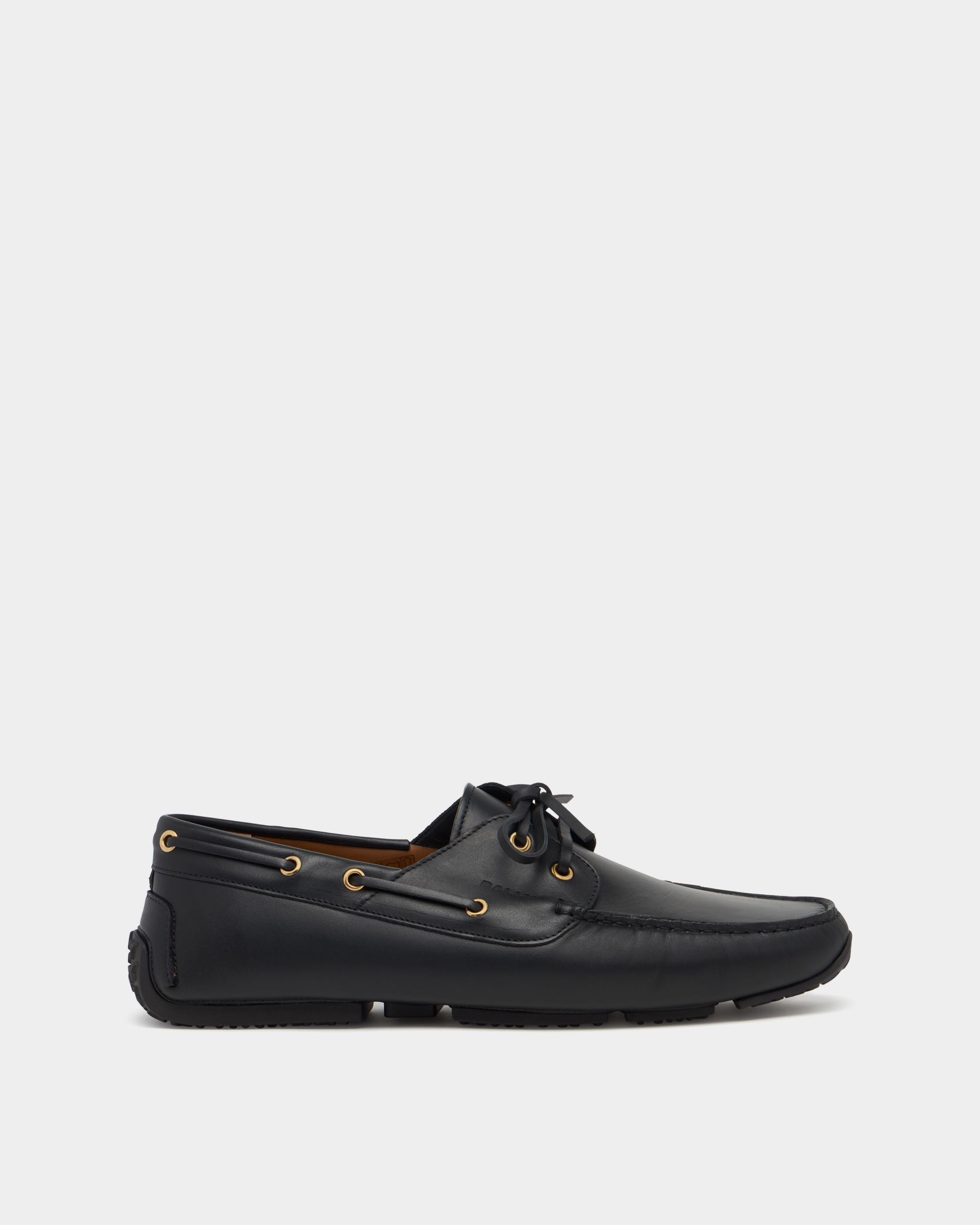 Pilot Driver-Schuhe aus schwarzem Leder