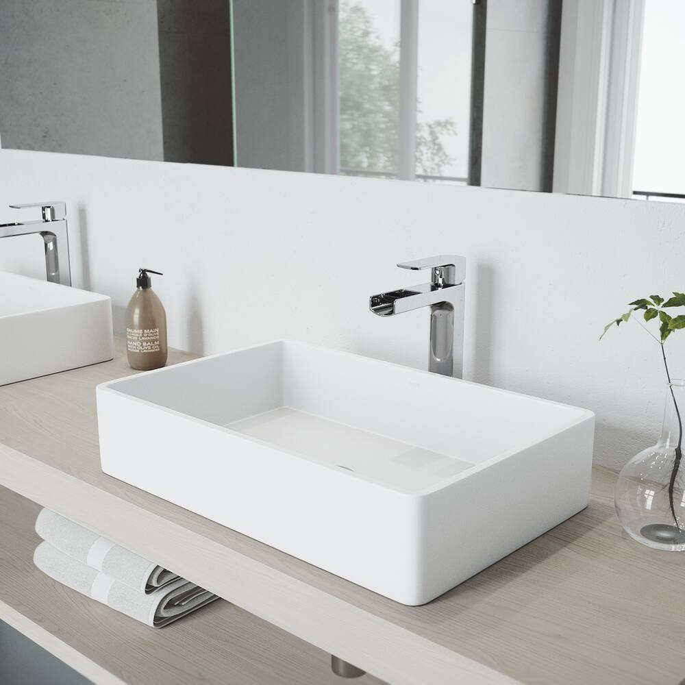 VIGO Amada Single Handle Vessel Single Hole Bathroom Sink Faucet, WaterSense® Certified, Chrome