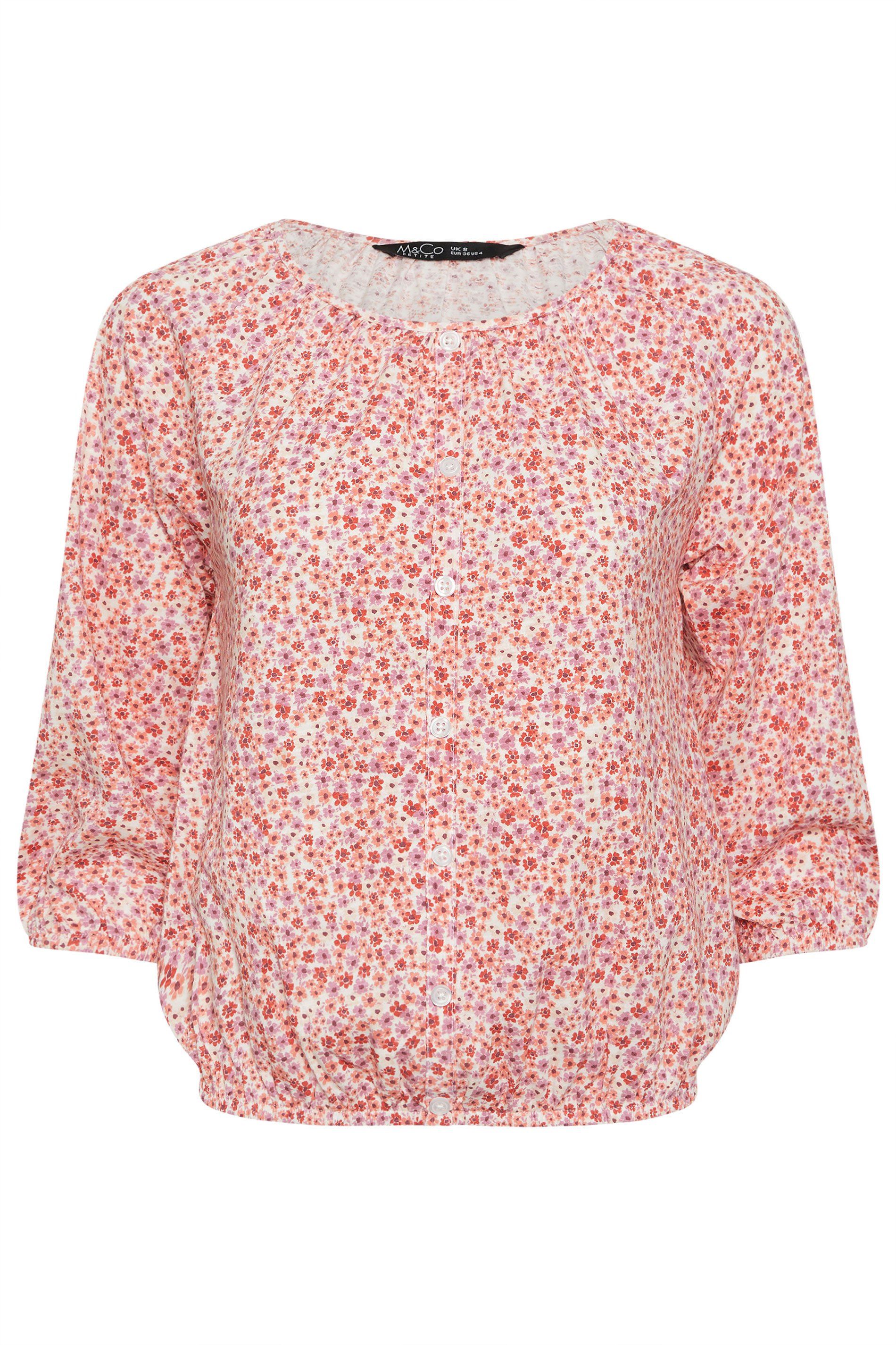 M&Co Petite Button Down Cotton Blouse
