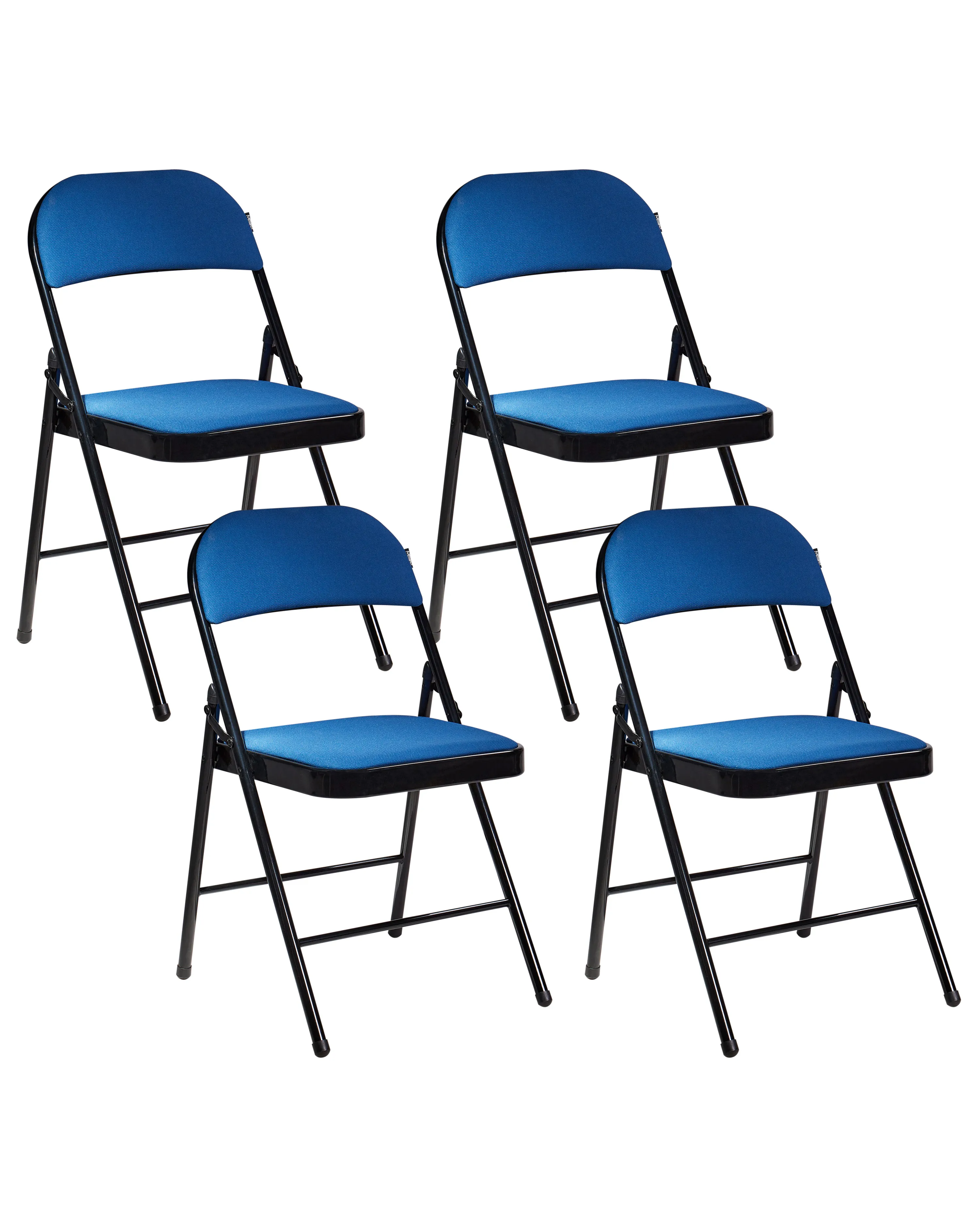 Set of 4 Folding Chairs SPARKS Metal Blue/ Black