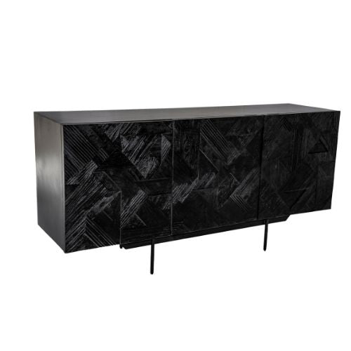 StarFurn Dressoir Flair - Zwart Hout - 168x45x80cm
