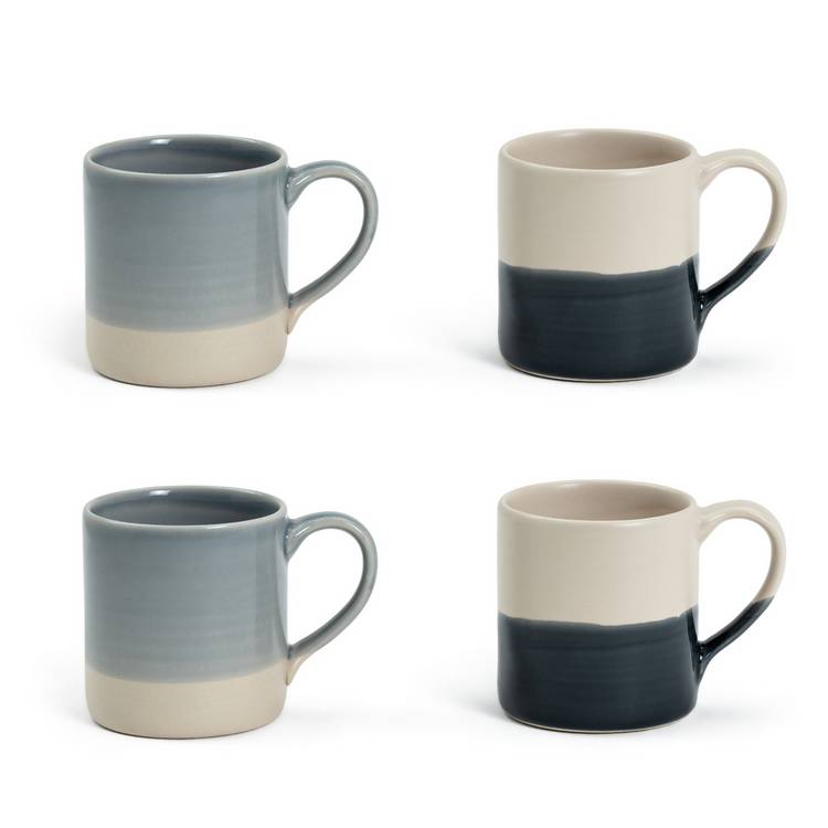 Habitat Artisan Set of 4 Mugs - Blue