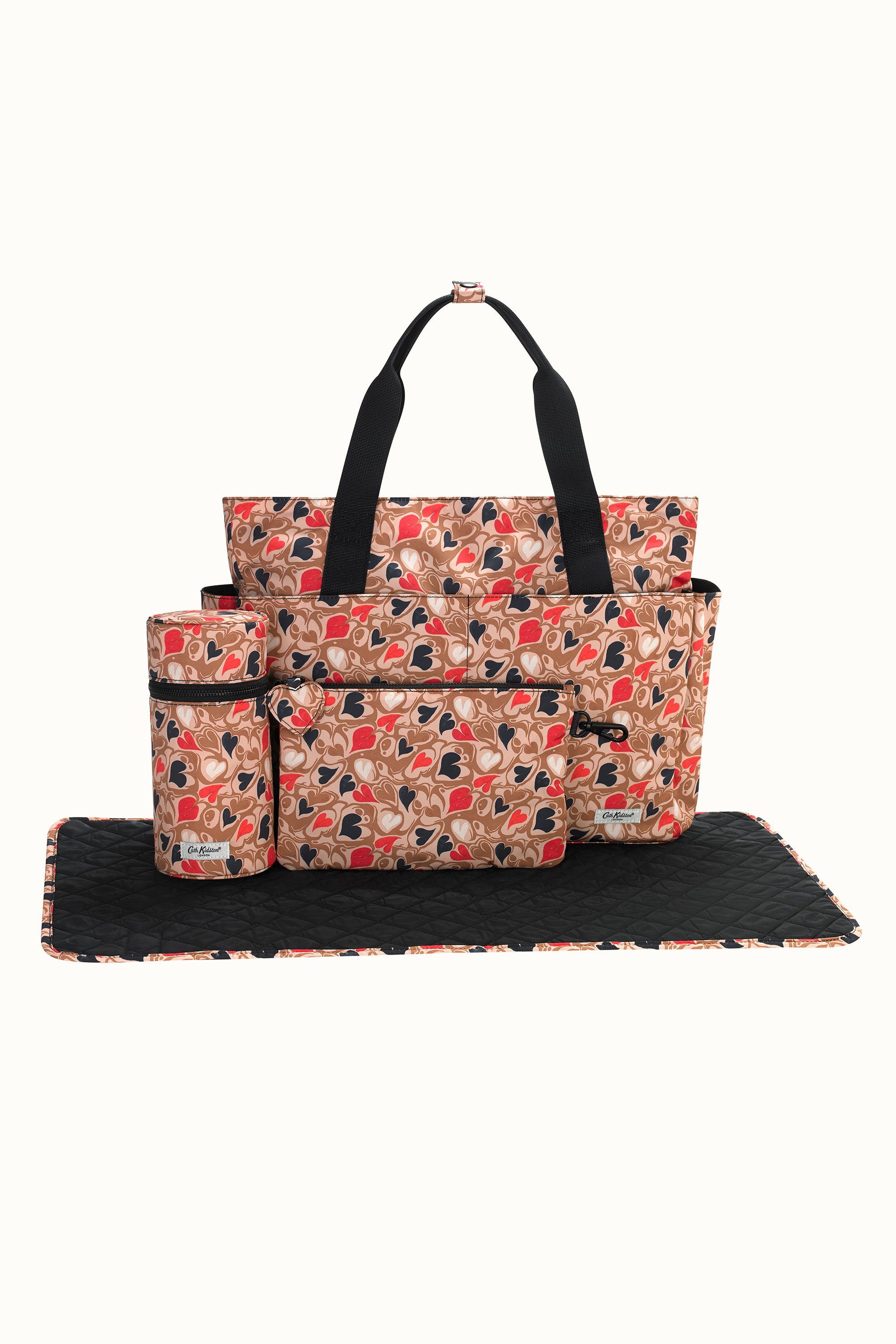 Marble Hearts Ditsy Tote Nappy Changing Bag