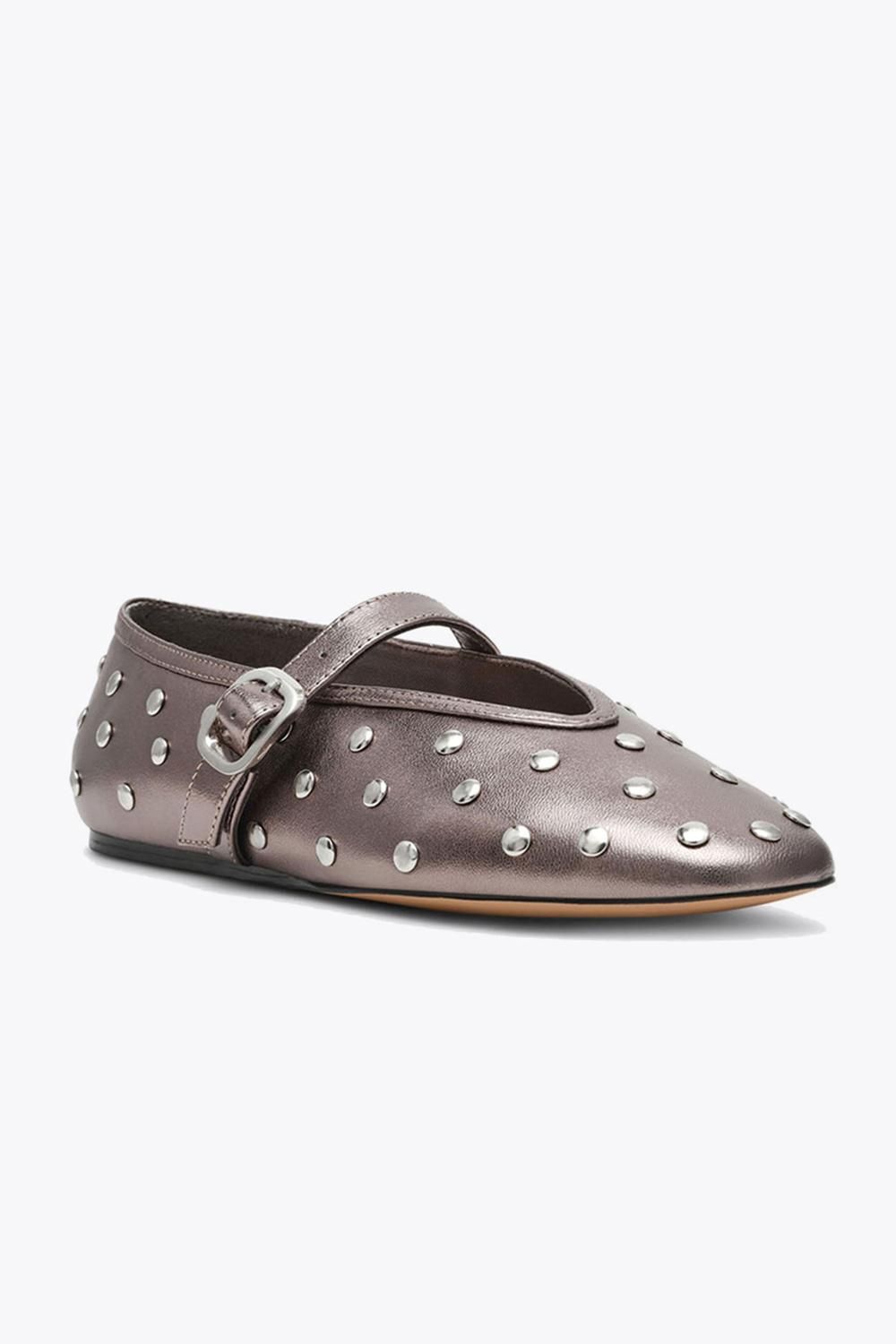 STEVE MADDEN Archer Ballet Flat Silver' Leather Flats